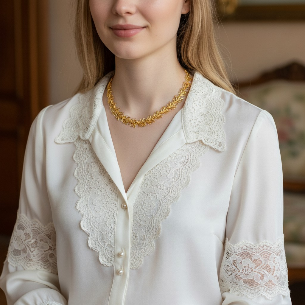 Vintage CoroCraft Laurel Leaf Collar Necklace