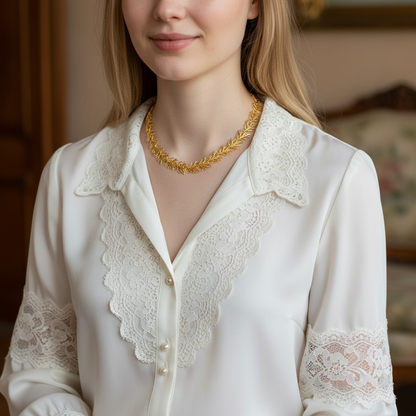 Vintage CoroCraft Laurel Leaf Collar Necklace