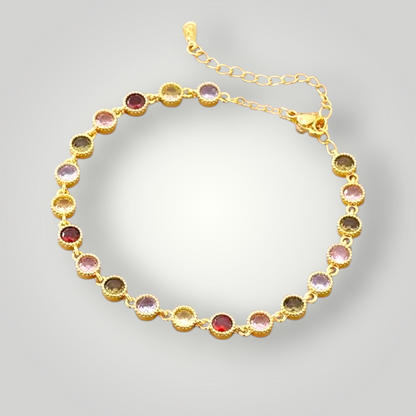 Celestia Tennis Gem Bracelet - Gold Plated on Sterling Silver