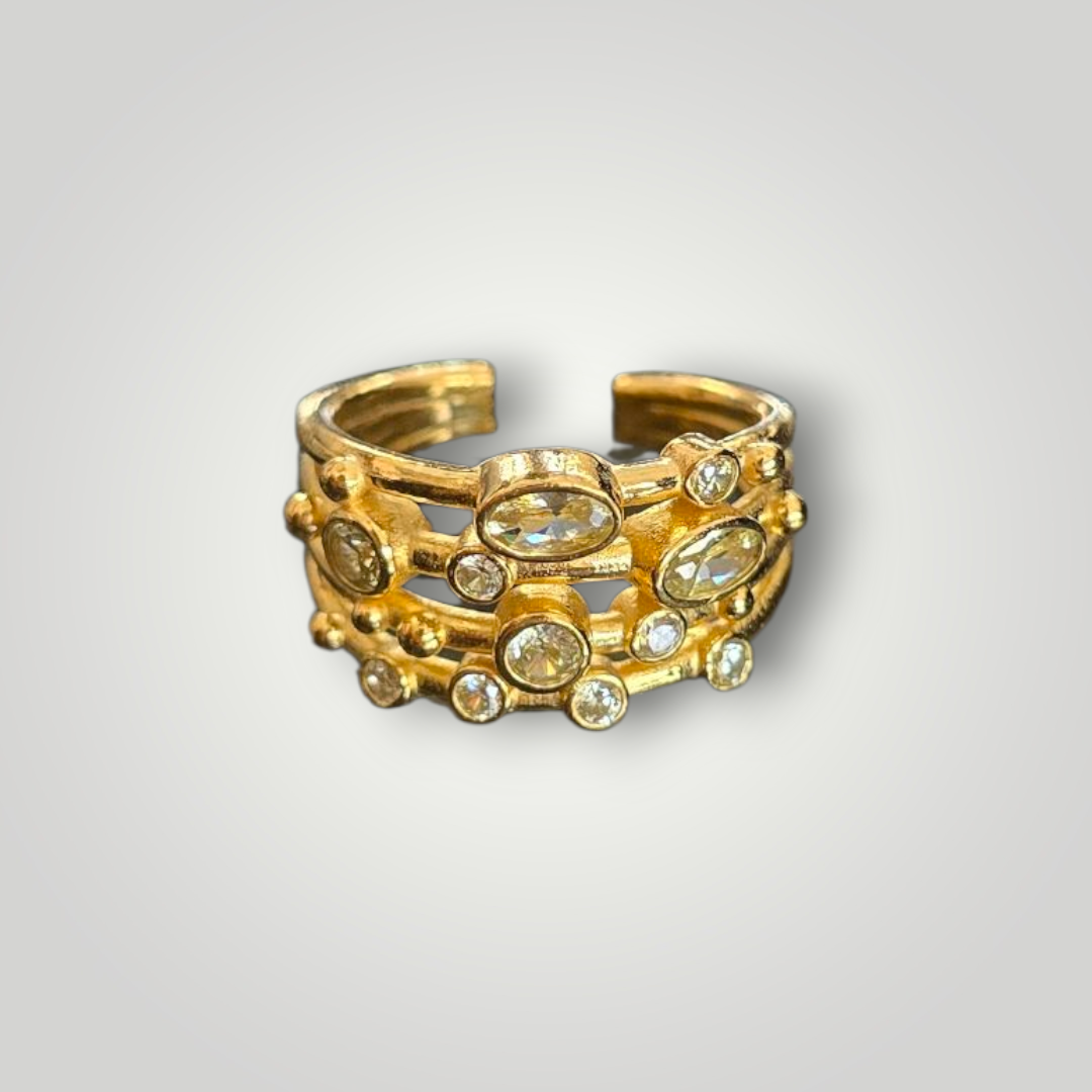 Elena White Zirconia 18ct Gold Plated Ring