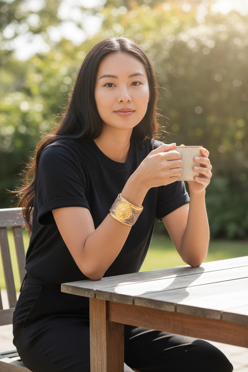 Solar cuff - 18ct Gold Plated Stainless Steel