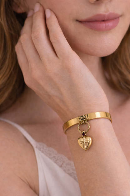 Sacred Heart Charm Bangle