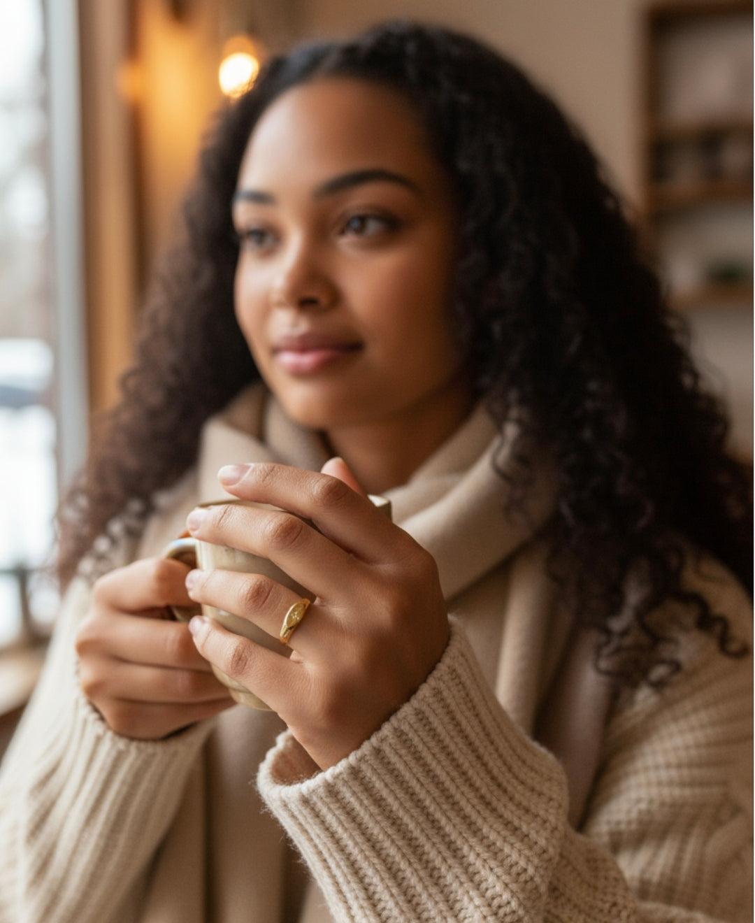 North Star Ring - 18ct Gold Plated Stainless Steel