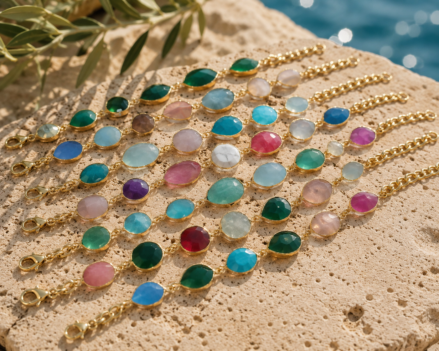 Capri Gemstone Bracelet- Aqua Blue