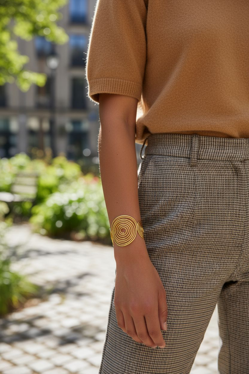 Spiral Cuff - 18k Gold Plated Brass