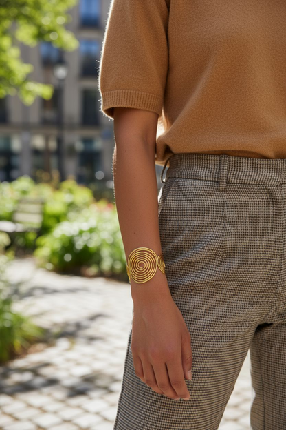 Spiral Cuff - 18k Gold Plated Brass
