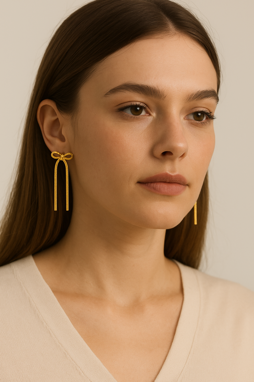 Bow Tie Drop Earrings Sterling silver with 18ct gold plating