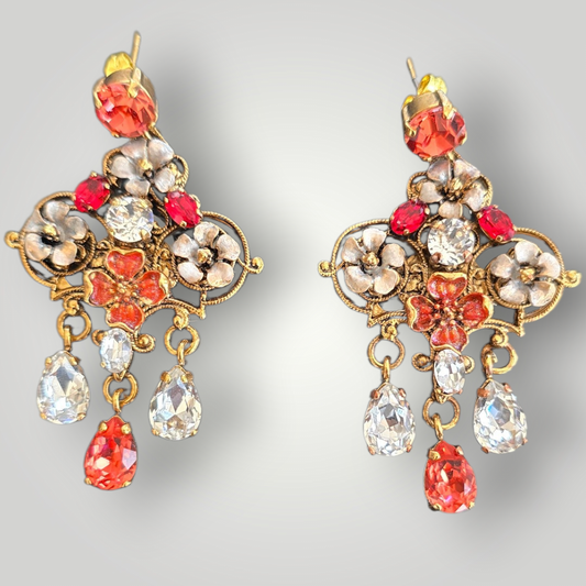 Floral Swarovski Chandelier Earrings – Sacred Heart Collection