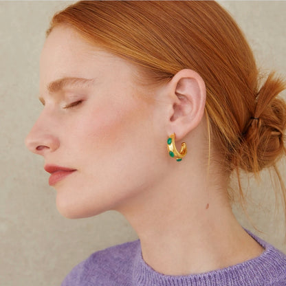 Diane Green Agate Hoop Earrings