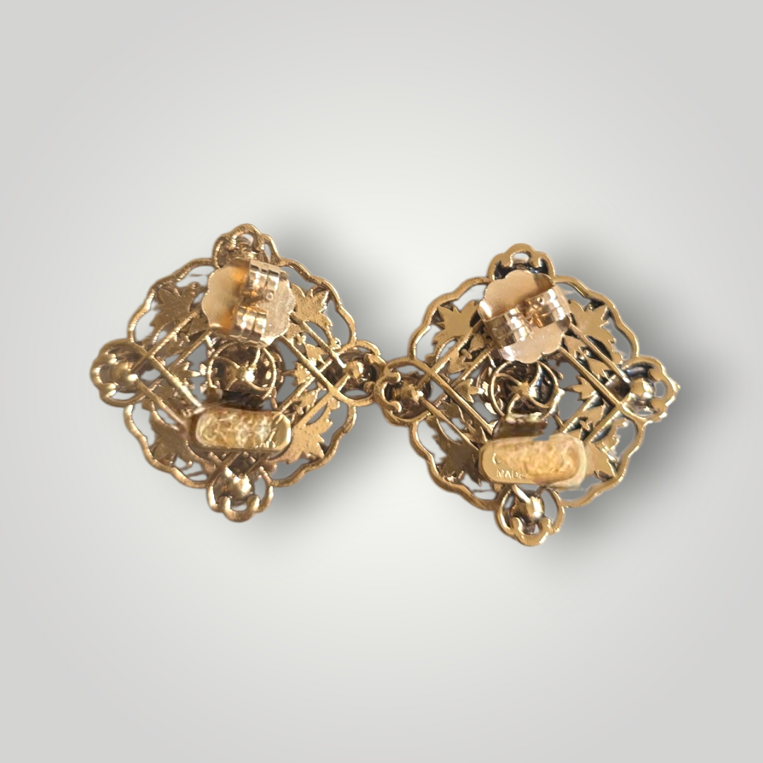 Sacred Rose Stud Earrings – Red Swarovski