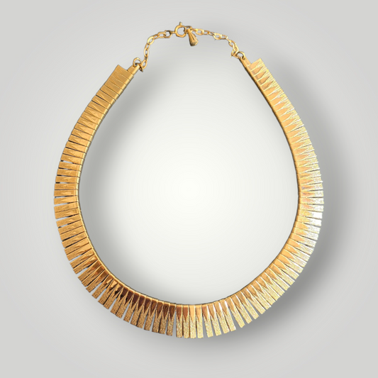 Vintage Gold Sculptural Collar Necklace