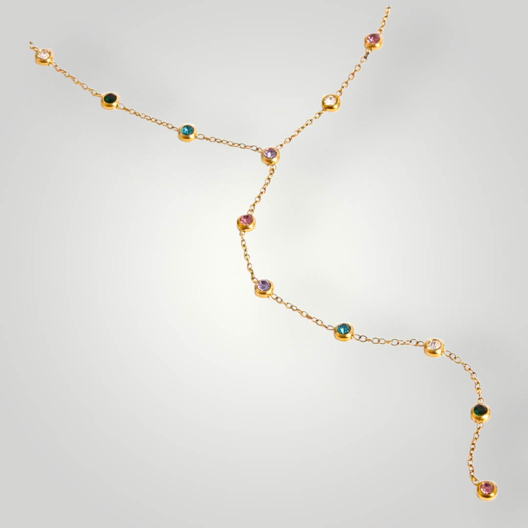 Capri Lariat Necklace - 18ct Gold Plated Stainless Steel