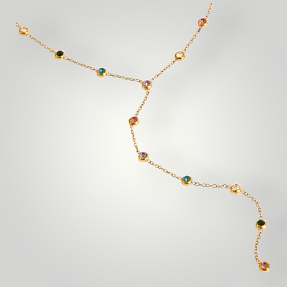 Capri Lariat Necklace - 18ct Gold Plated Stainless Steel