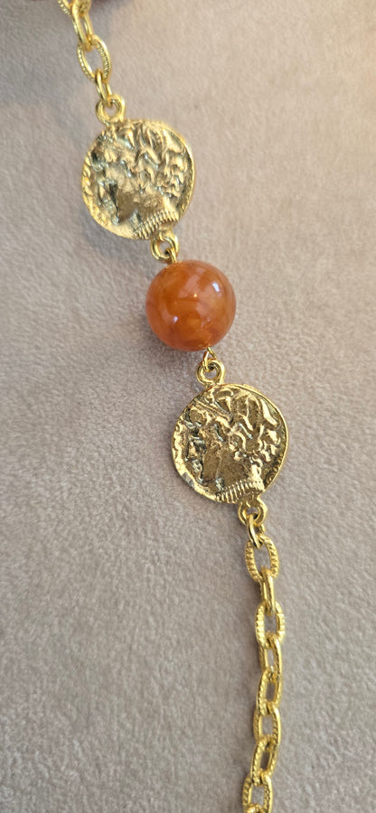 Coin and Carnelian necklace
