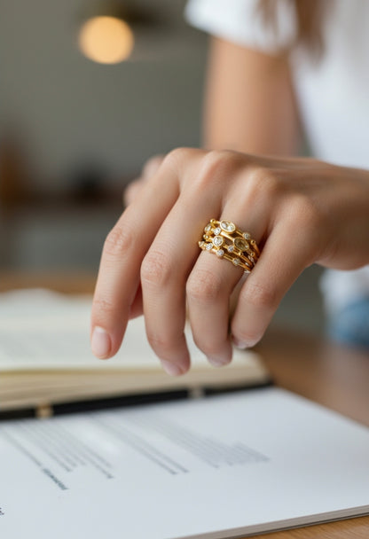 Elena White Zirconia 18ct Gold Plated Ring