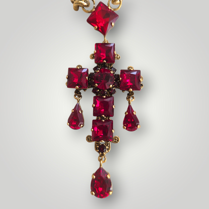 Sacred Art Ruby Cross Necklace
