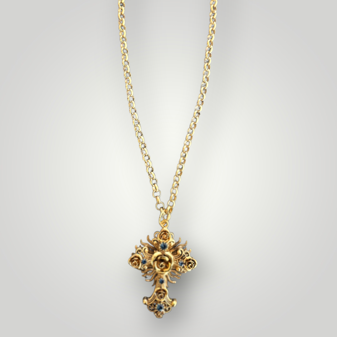 Cross & Roses Necklace – Sacred Heart Collection