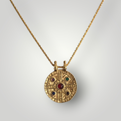 Reversible Gold Medallion Necklace – Stainless Steel Gold Plated Pendant