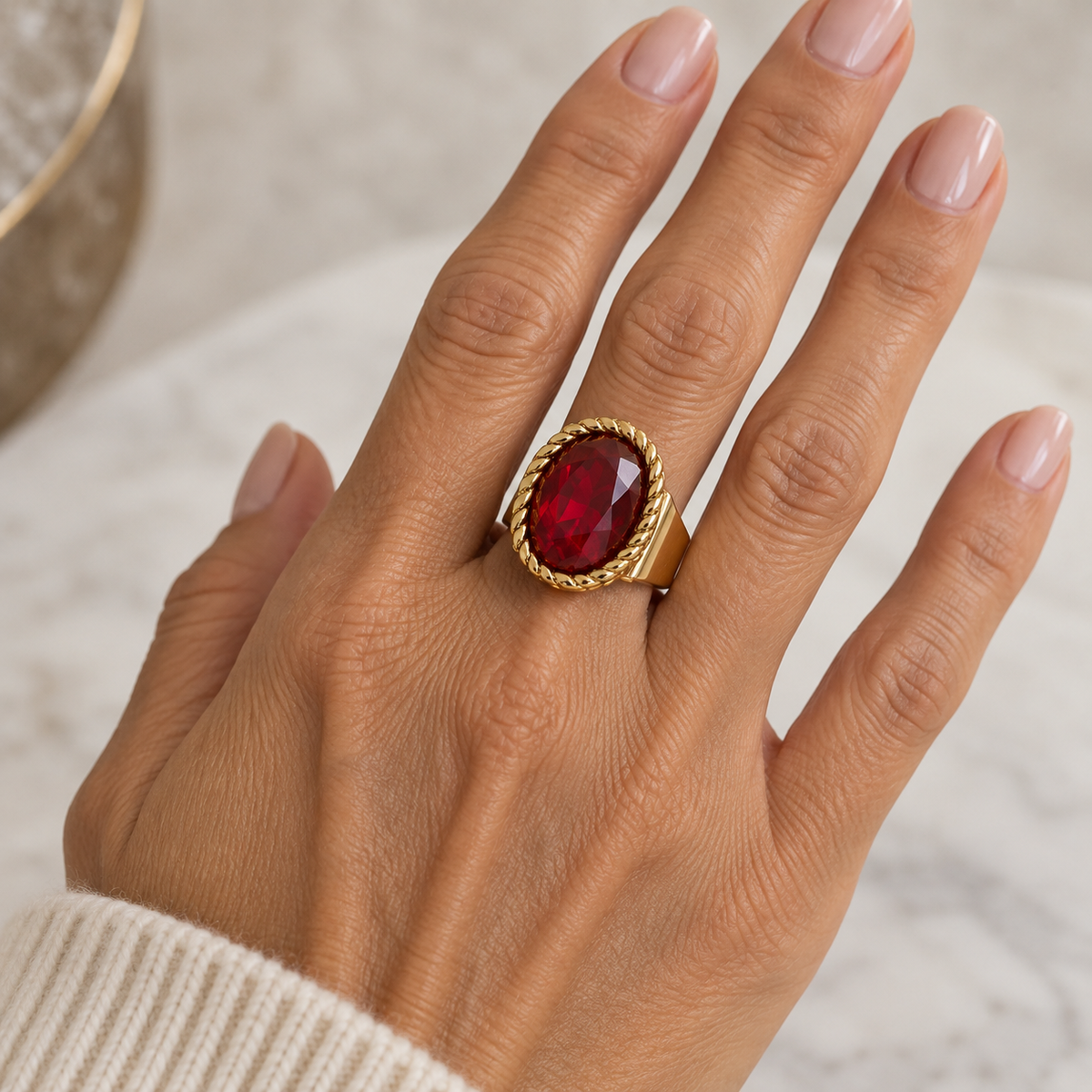 Ruby Red Statement Ring