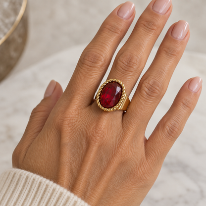 Ruby Red Statement Ring