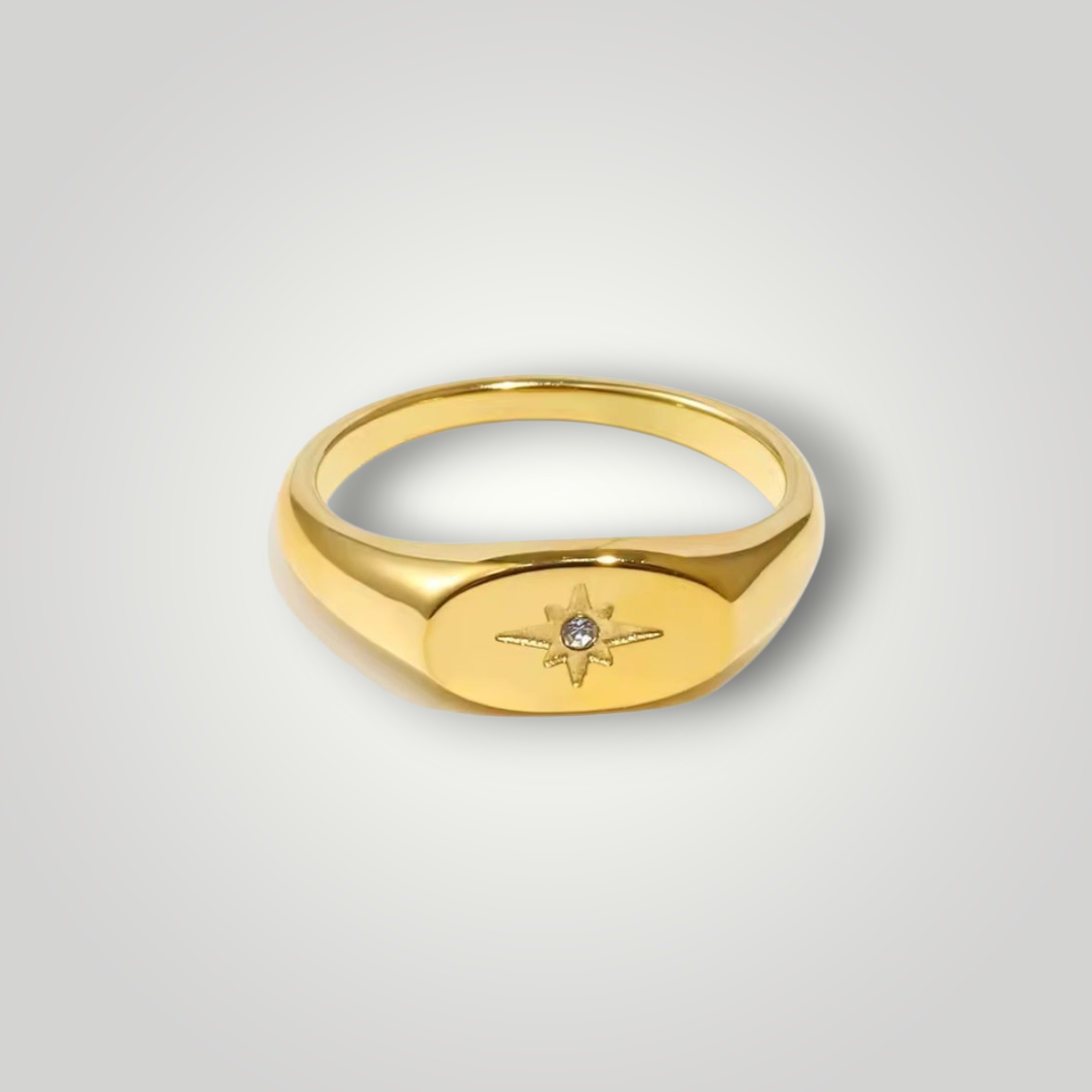 North Star Ring - 18ct Gold Plated Stainless Steel