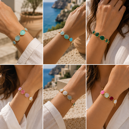 Capri Gemstone Bracelet- Aqua Blue