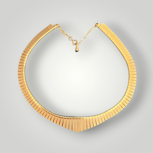1970s Vintage Gold Plated Statement Collar Necklace