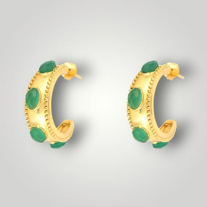 Diane Green Agate Hoop Earrings