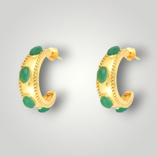 Diane Green Agate Hoop Earrings