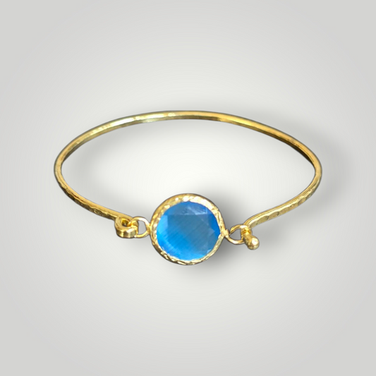 Siena Blue Chalcedony 18k Gold Plated Bracelet