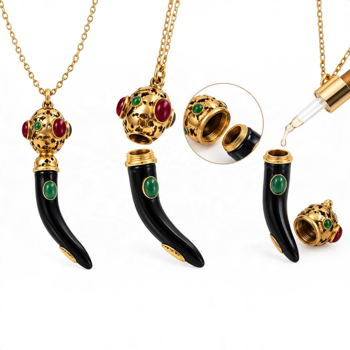 Florentine Cornicello Perfume Necklace