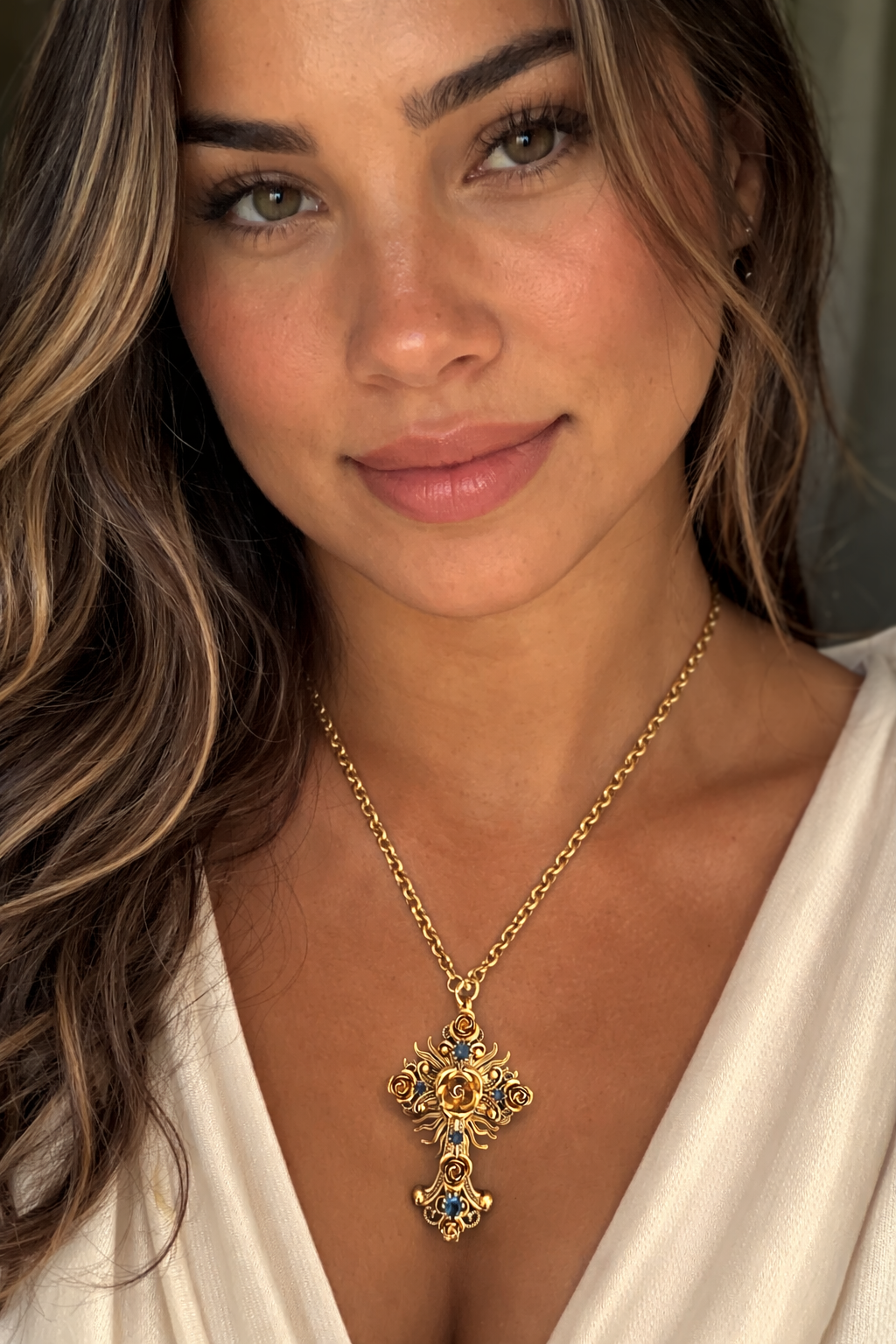 Cross & Roses Necklace – Sacred Heart Collection