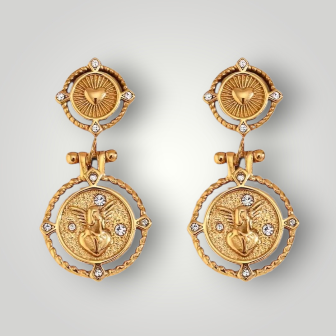 Cherub earrings - 18ct Gold Plated Stainless Steel