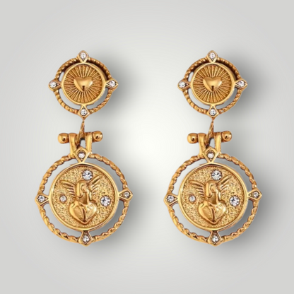 Cherub earrings - 18ct Gold Plated Stainless Steel