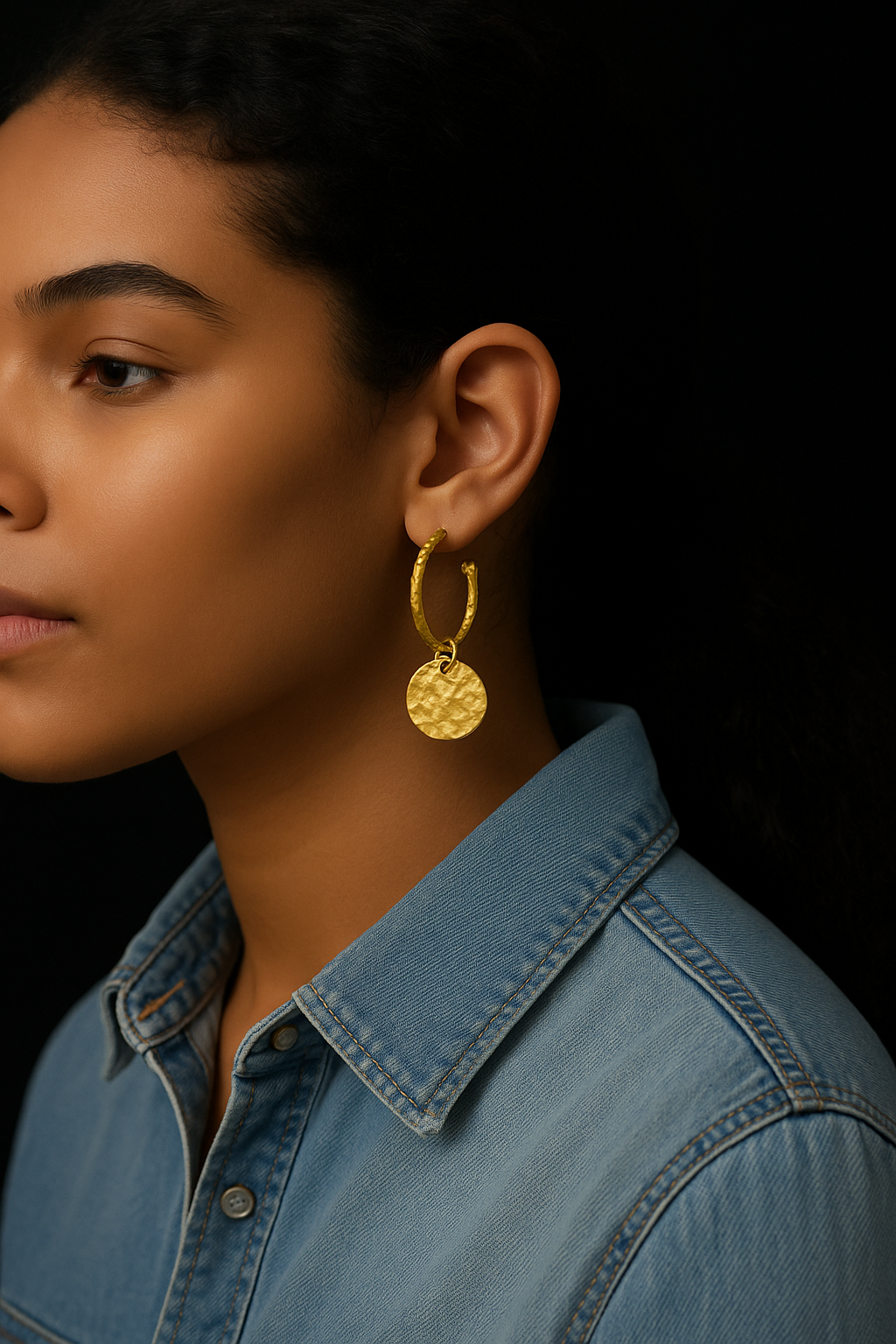 Coin Gold Hoops