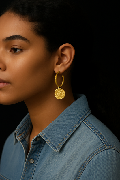Coin Gold Hoops