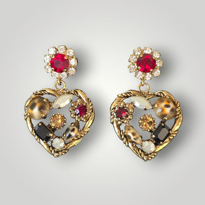 Swarovski Crystal Heart Statement Earrings