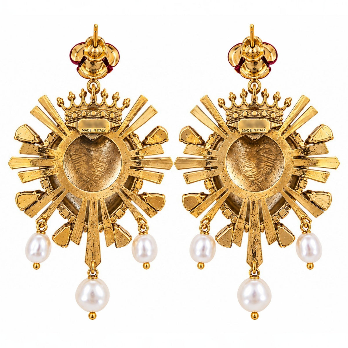 Radiant Sacred Heart Pearl Earrings