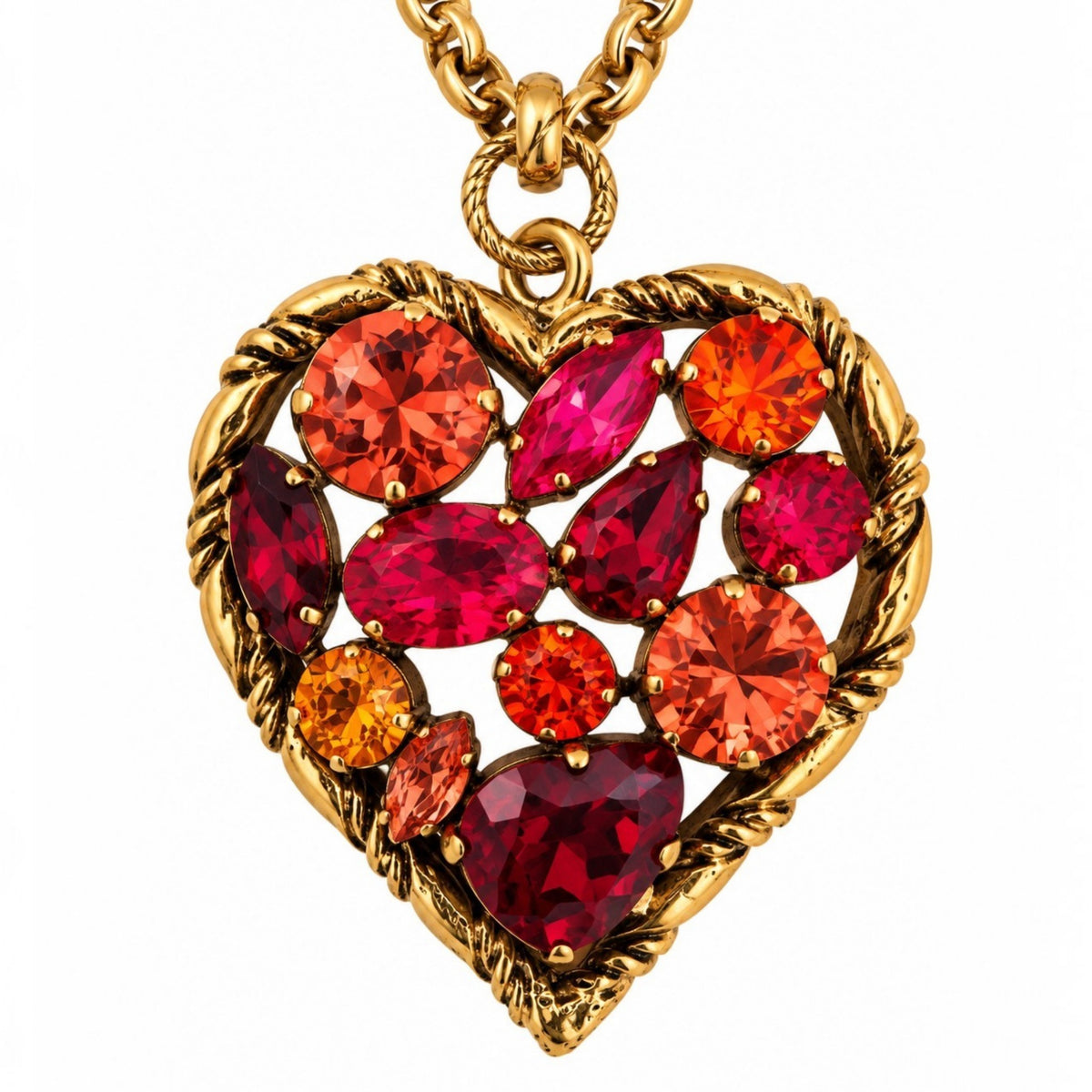 Swarovski Crystal Heart Long Necklace