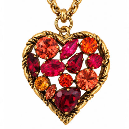 Swarovski Crystal Heart Long Necklace