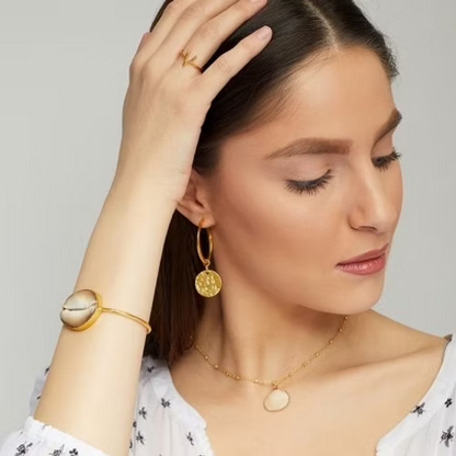 Coin Gold Hoops