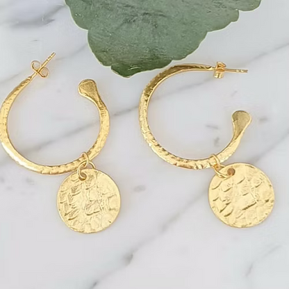 Coin Gold Hoops
